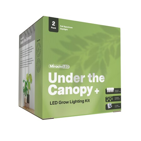 Miracle Led 4-Socket Under the Canopy Full Spectrum Grow Light Kit - 11W Replace 150W Grow Bulbs w/Timer 801619